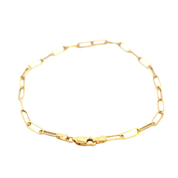 14K YG Hollow Paperclip Bracelet With Lobster Clasp 8.5'' The Ring Austin Round Rock, TX