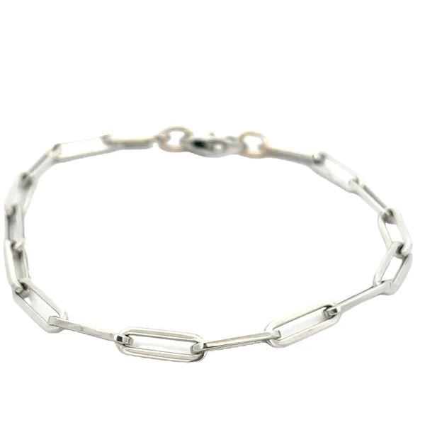 14K WG Medium Paperclip Chain Link Bracelet With Lobster Clasp Image 2 The Ring Austin Round Rock, TX