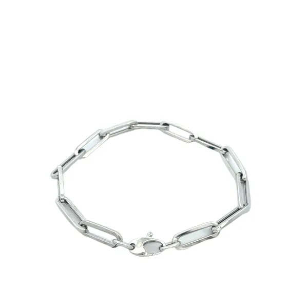 14K WG Large Paperclip Chain Link Bracelet With Lobster Clasp Image 2 The Ring Austin Round Rock, TX