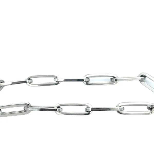 14K WG Large Paperclip Chain Link Bracelet With Lobster Clasp Image 3 The Ring Austin Round Rock, TX