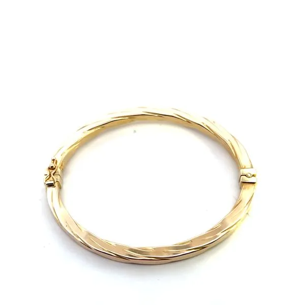 14K Yellow Gold Hollow Hinge Cuff Bracelet With figure 8 Clasp 6'' The Ring Austin Round Rock, TX
