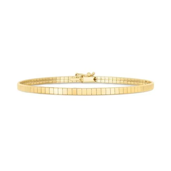 14K Yellow Gold Brick Omega Bracelet  With Box Clasp 7'' Image 2 The Ring Austin Round Rock, TX
