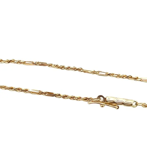 14K YG Rope Chain With Hammered Texture Links In-between Bracelet With Box Clasp Image 2 The Ring Austin Round Rock, TX