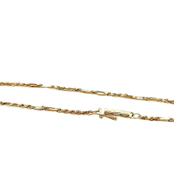 14K YG Rope Chain With Hammered Texture Links In-between Bracelet With Box Clasp Image 3 The Ring Austin Round Rock, TX
