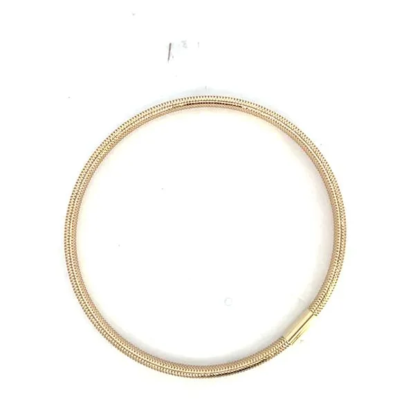 14K Italian Yellow Gold 6mm Wide Woven Hollow Stretch Bracelet 5''- 7.50'' Image 2 The Ring Austin Round Rock, TX