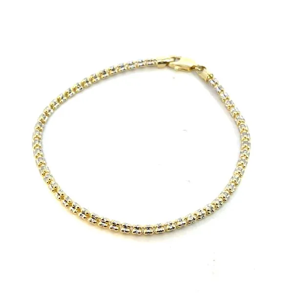14K Yellow/White Gold Double Strand Ice Chain Bracelet Image 3 The Ring Austin Round Rock, TX