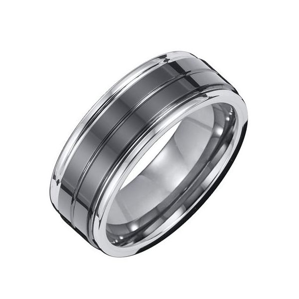 8mm Tungsten Band with Black Ceramic Inlay The Ring Austin Round Rock, TX