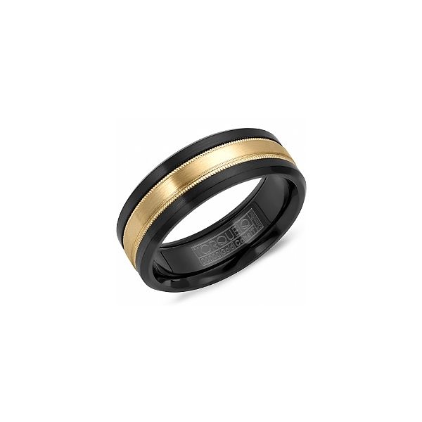 Black Cobalt with 14k Yellow Gold Center The Ring Austin Round Rock, TX