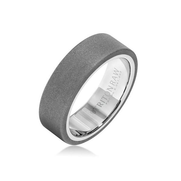 9MM Raw Tungsten Carbide Flat profile with raw matte finish The Ring Austin Round Rock, TX