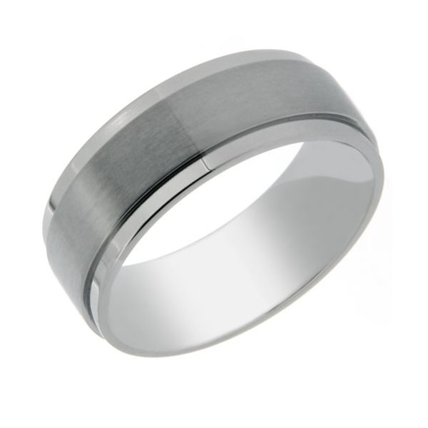 Titanium Mens Band with matte finished center 7 mm Image 2 The Ring Austin Round Rock, TX