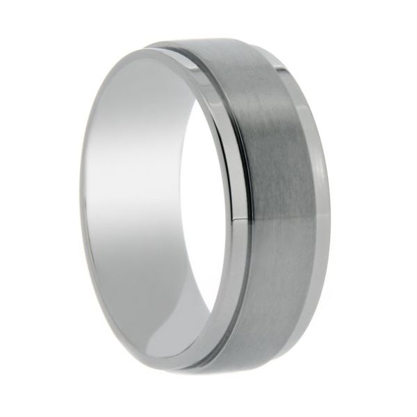 Titanium Mens Band with matte finished center 7 mm The Ring Austin Round Rock, TX