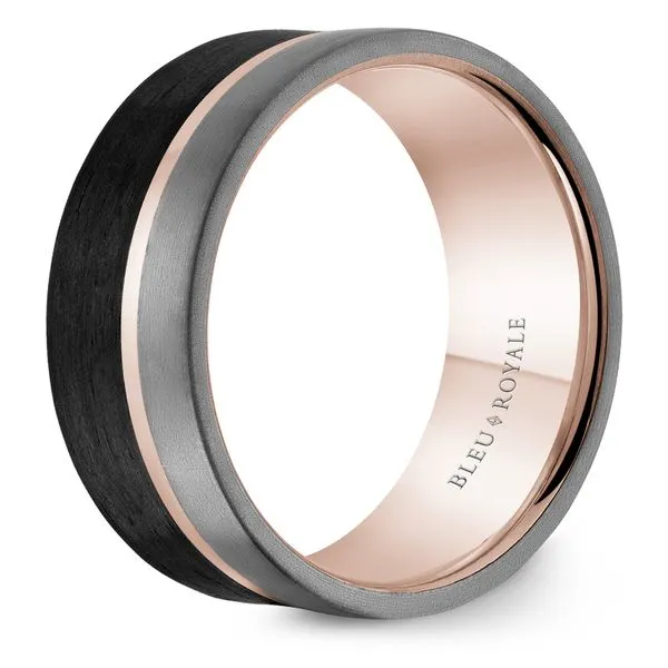 14K/Forged Carbon Fiber/Tantalum Grey/Rose/Black High Polished Center And Sandpaper Edges 9mm Image 3 The Ring Austin Round Rock, TX
