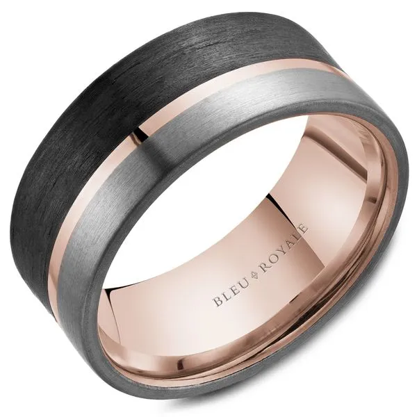14K/Forged Carbon Fiber/Tantalum Grey/Rose/Black High Polished Center And Sandpaper Edges 9mm The Ring Austin Round Rock, TX