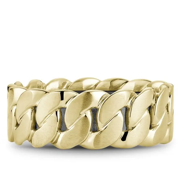 14K/Tantalum Grey Inside Yellow Outside Sandpaper Top And High Polished Cuts Chain Link 8mm Image 2 The Ring Austin Round Rock, TX