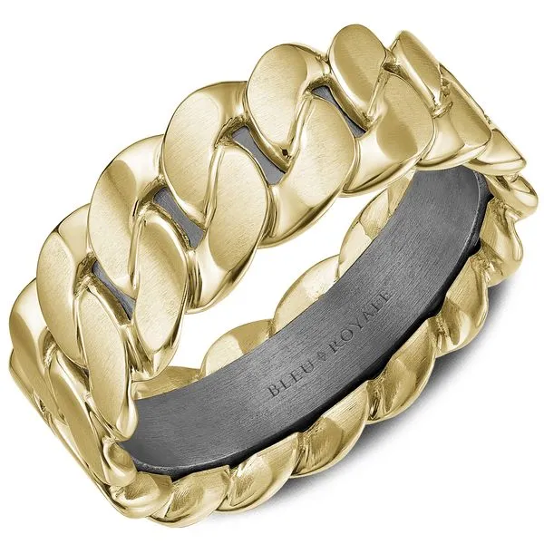 14K/Tantalum Grey Inside Yellow Outside Sandpaper Top And High Polished Cuts Chain Link 8mm The Ring Austin Round Rock, TX