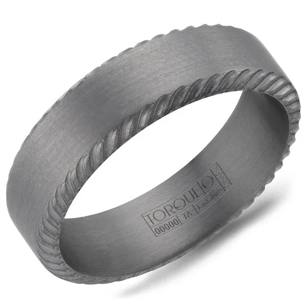 Tungsten Grey Ridged Edges Sand Paper Finish The Ring Austin Round Rock, TX