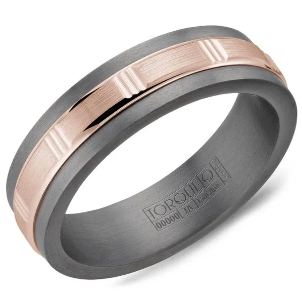 14K RG/Tantalum Grey Sandpaper Finish And High Polished Cuts The Ring Austin Round Rock, TX