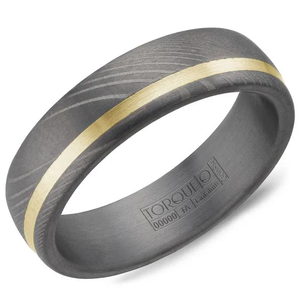 14K YG/Tantalum Grey Offset Strip Sandpaper Finish The Ring Austin Round Rock, TX