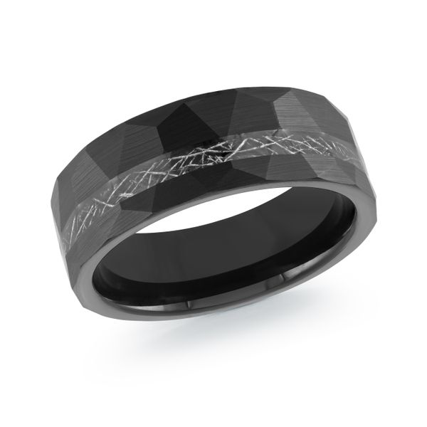 Matte Black Tungsten Faceted Design and Carbon fiber Inlay Wedding Band Ring Size 9.5 The Ring Austin Round Rock, TX