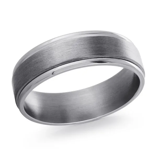 Grey Tantalum Polished Step Edges With Flat Matte Center Wedding Band Ring Size 10 The Ring Austin Round Rock, TX