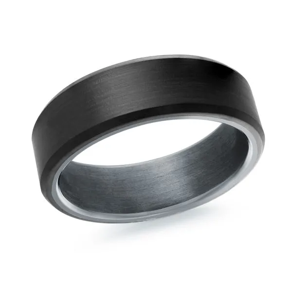 Grey Tantalum Inside With Matte Brush Texture Center Wedding Band The Ring Austin Round Rock, TX