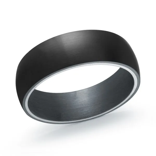 Grey Tantalum Inside With Matte Black Brush Texture Outside Wedding Band The Ring Austin Round Rock, TX