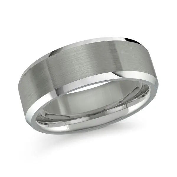 Grey Polished Tungsten Inside/Outer Edges With Matte Stripe Center Wedding Band Ring Size 10 The Ring Austin Round Rock, TX
