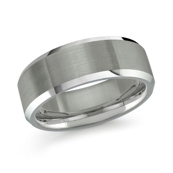 Grey Polished Tungsten Inside/Outer Edges With Matte Stripe Center Wedding Band Ring Size 9.5 The Ring Austin Round Rock, TX
