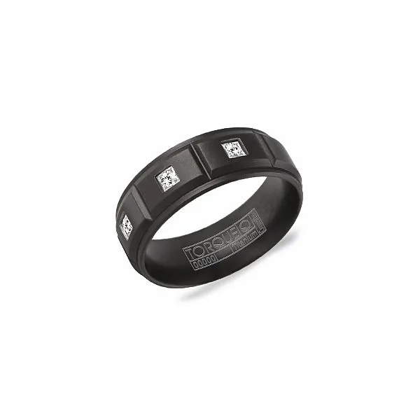 1/8CTW Black Titanium Ring With Mind Diamonds The Ring Austin Round Rock, TX