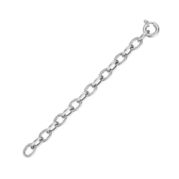 925 Silver Cable & Polished Link Necklace 18'' Image 2 The Ring Austin Round Rock, TX