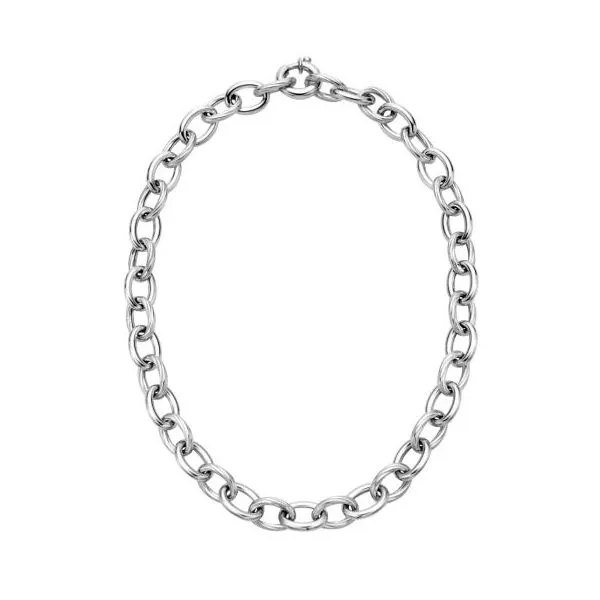 925 Silver Cable & Polished Link Necklace 18'' The Ring Austin Round Rock, TX