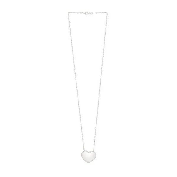 925 Sterling Silver Polished Puffy Heart with Pear Shaped Lobster Clasp Necklace The Ring Austin Round Rock, TX
