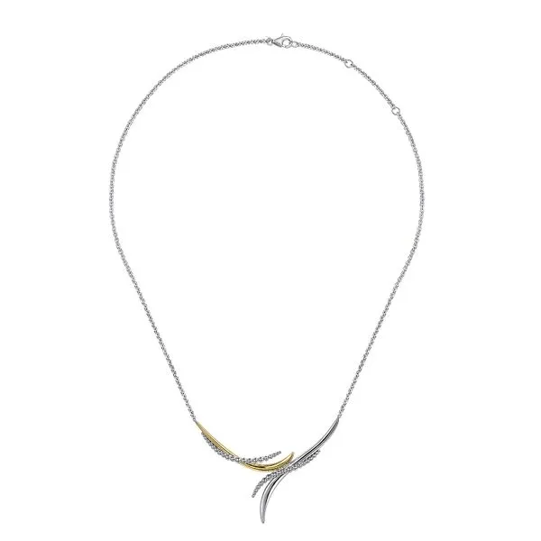 925 Sterling Silver and 14K Yellow Gold Bujukan Bypass Necklace 17.5'' Image 2 The Ring Austin Round Rock, TX