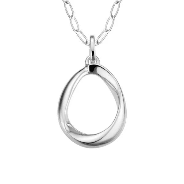925 Sterling Silver Open Oval Drop Pendant Necklace The Ring Austin Round Rock, TX
