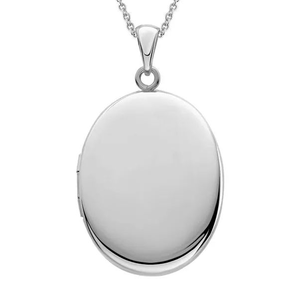 925 Sterling Silver Polished Oval Locket On a Adjustable Chain Necklace The Ring Austin Round Rock, TX