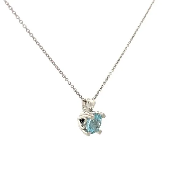 7mm 925 Sterling Silver Round Aquamarine Gemstone Heart Pendant Necklace Image 2 The Ring Austin Round Rock, TX