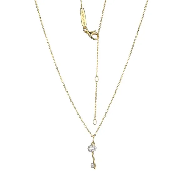 1/20CTW 925 14K YG Plated Sterling Silver Skeleton Key Pendant Necklace The Ring Austin Round Rock, TX