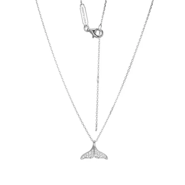 1/8CTW 925 Rhodium-Plated Sterling Silver Lab Grown Diamond Whale Tail Pendant Necklace The Ring Austin Round Rock, TX
