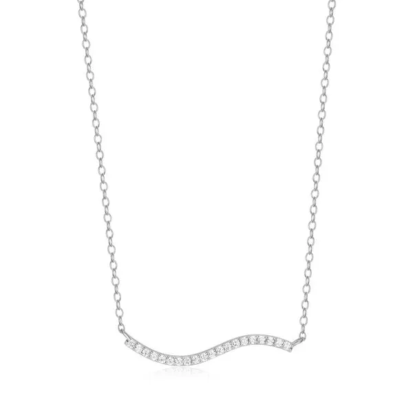 1/5CTW 925 Rhodium Plated Sterling Silver Wavy Bar Lab-Created Diamond Necklace The Ring Austin Round Rock, TX
