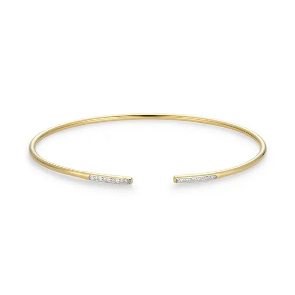 1/20CTW 925 14K YG Plated & Rhodium Sterling Silver Lab Grown Diamond Pave Flex Cuff Bracelet The Ring Austin Round Rock, TX