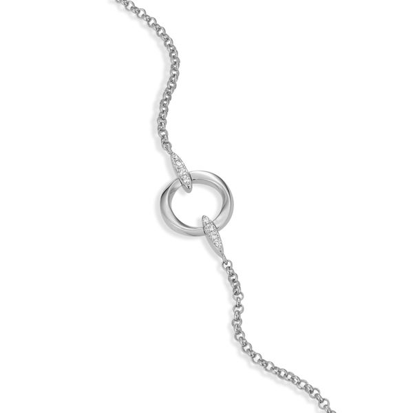 1/20CTW 925 Sterling Silver Knife Edge Circle Link Lab Grown Diamond Bolo Bracelet Lobster Clasp Closure with Adjustable Bolo Slider 7.75'' GH,SI Image 2 The Ring Austin Round Rock, TX