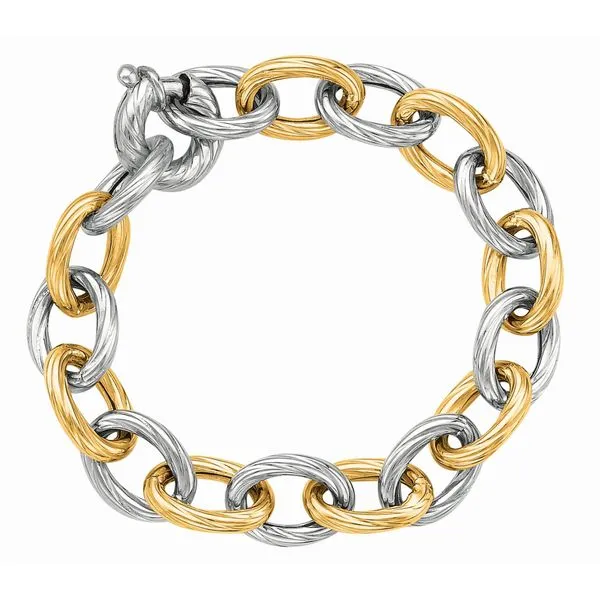 925 Silver & 18K Yellow Italian Cable Bracelet 7.5'' The Ring Austin Round Rock, TX