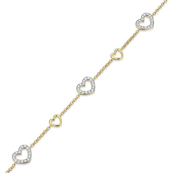 1/5CTW 925 YG Plated Sterling Silver Lab Grown Heart Bolo Bracelet GH,SI 7.25 Image 2 The Ring Austin Round Rock, TX