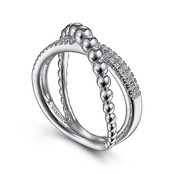 925 Sterling Silver White Sapphire Bujukan Criss Cross Ring Size 6.5 The Ring Austin Round Rock, TX