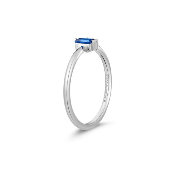 1/20CTW  925 Sterling Silver Lab Grown  Blue Sapphire Baguette & Diamond Round Cluster Ring size 7 GH,SI Image 2 The Ring Austin Round Rock, TX