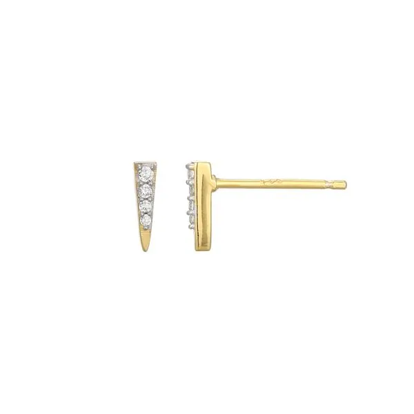 1/20CTW 925 14K YG Plated & Rhodium Sterling Silver Pave Dagger Lab-Created Diamond Stud Earrings The Ring Austin Round Rock, TX