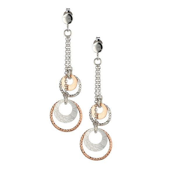SS Rose Gold Plated Circle Dance Earrings The Ring Austin Round Rock, TX