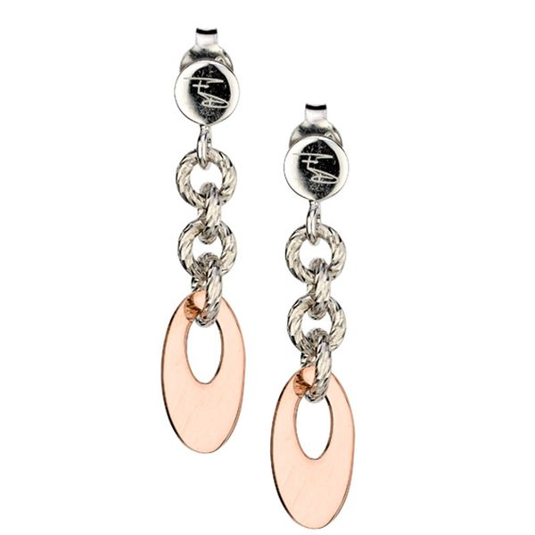 SS Rose Gold Plated Oval Drop Earrings The Ring Austin Round Rock, TX