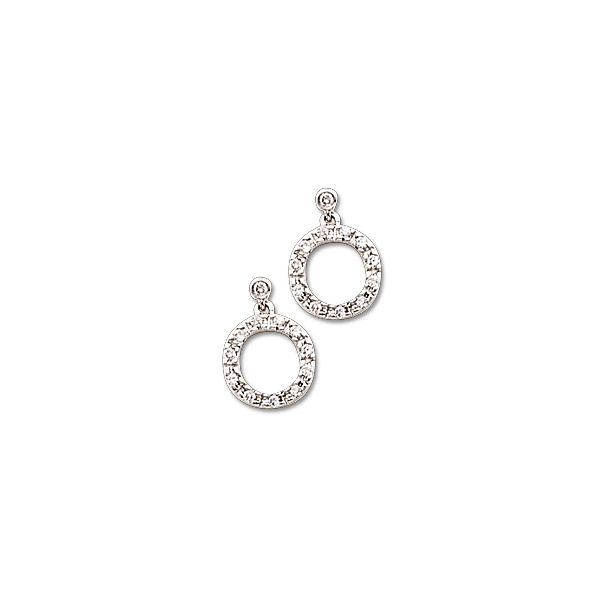 .925 Silver Small Circle Earring with Clear CZ The Ring Austin Round Rock, TX