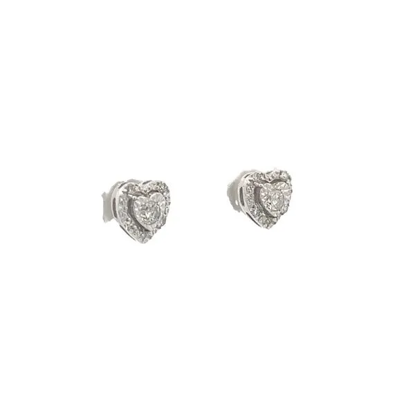 1/10CTW 925 Mined Diamond Heart Stud Earrings Image 2 The Ring Austin Round Rock, TX